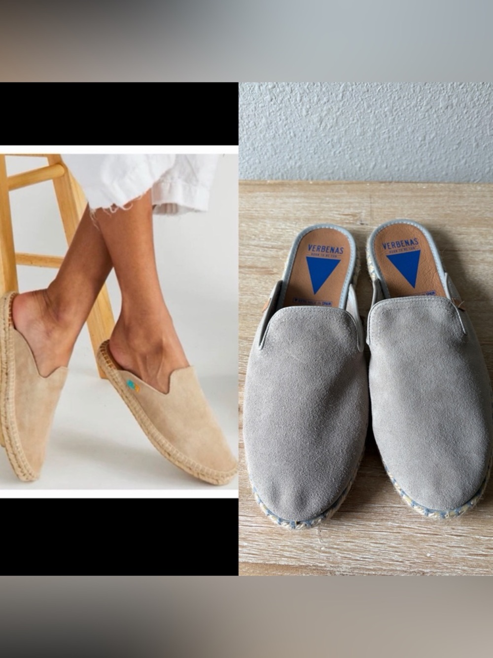 VERBENAS Cecilia Tan Suede Slip-On Espadrille Mules